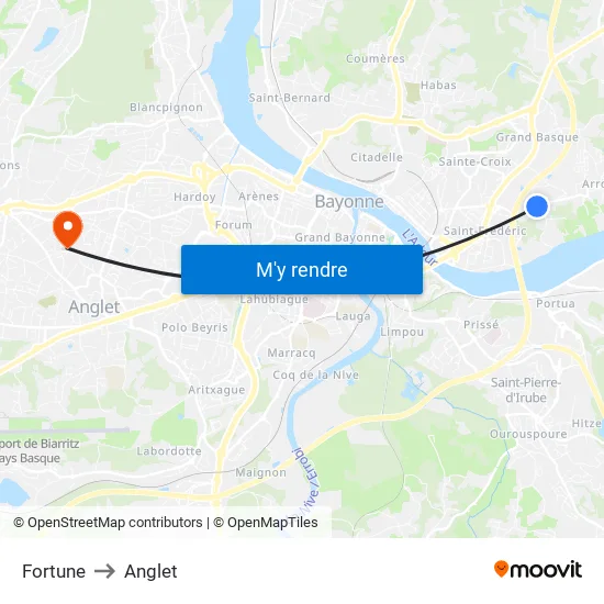 Fortune to Anglet map