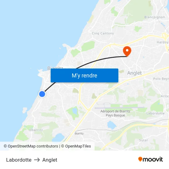 Labordotte to Anglet map