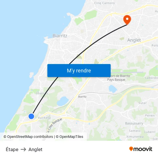 Étape to Anglet map