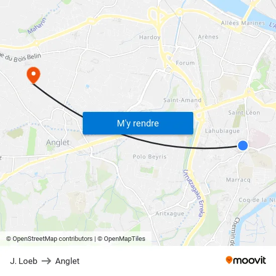 J. Loeb to Anglet map