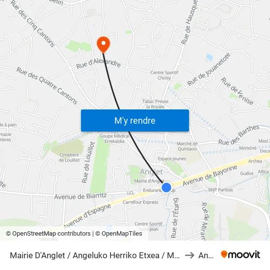 Mairie D'Anglet / Angeluko Herriko Etxea / Mairetat D'Anglet to Anglet map