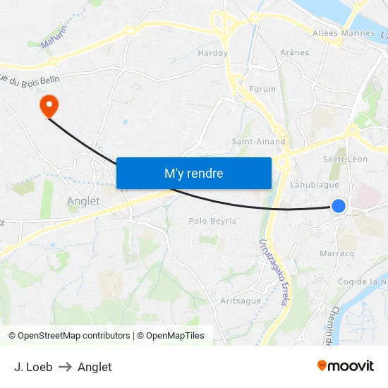 J. Loeb to Anglet map