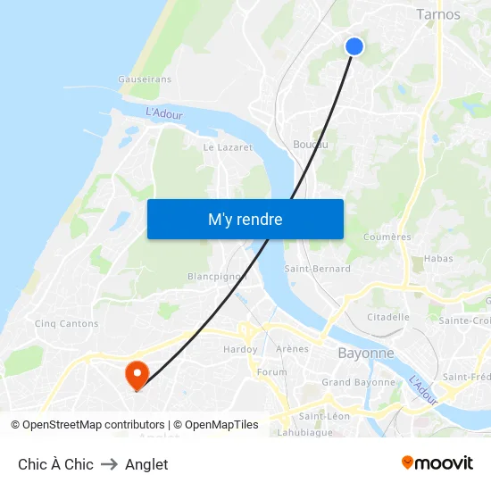Chic À Chic to Anglet map