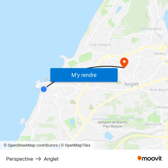 Perspective to Anglet map