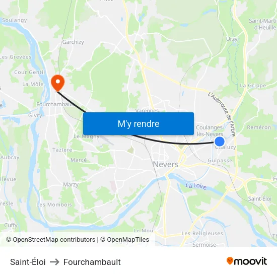 Saint-Éloi to Fourchambault map