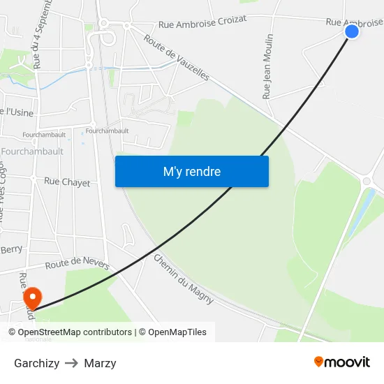 Garchizy to Marzy map