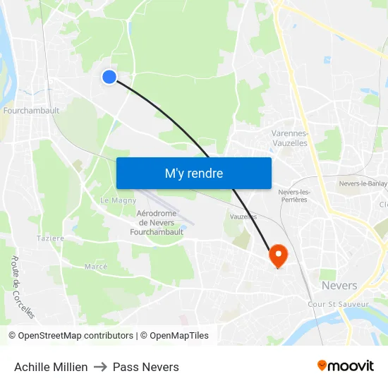 Achille Millien to Pass Nevers map