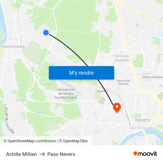 Achille Millien to Pass Nevers map