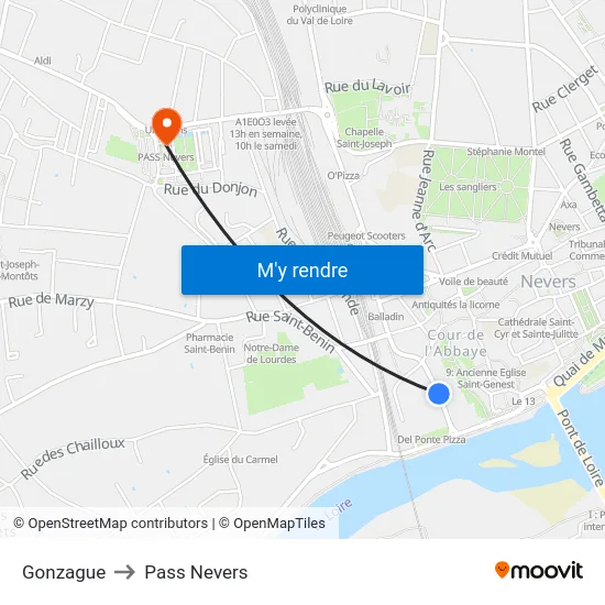 Gonzague to Pass Nevers map