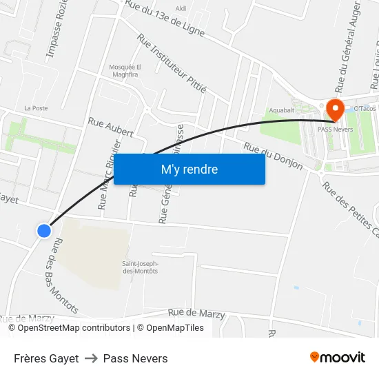 Frères Gayet to Pass Nevers map