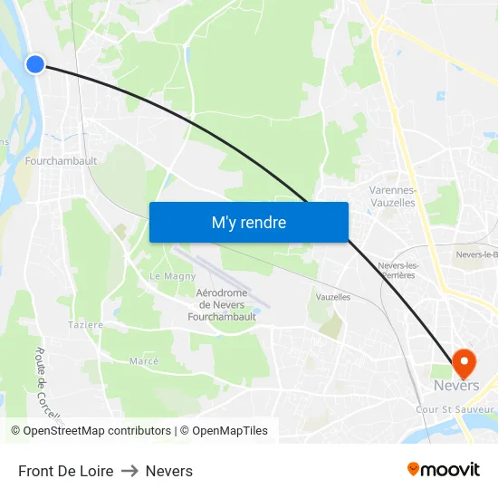 Front De Loire to Nevers map