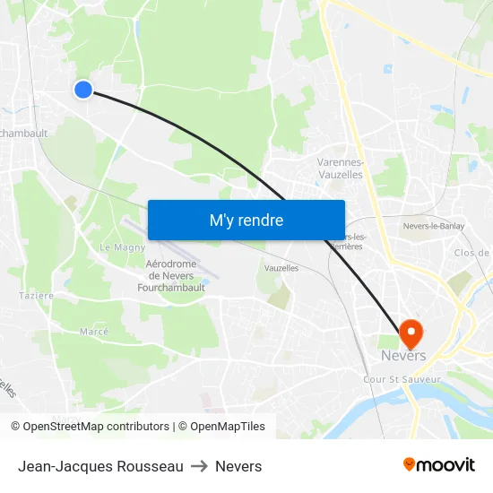 Jean-Jacques Rousseau to Nevers map