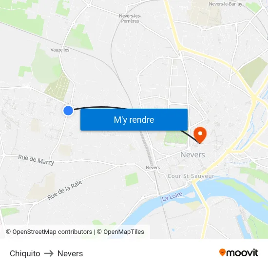 Chiquito to Nevers map