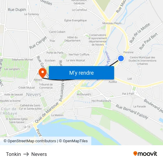 Tonkin to Nevers map