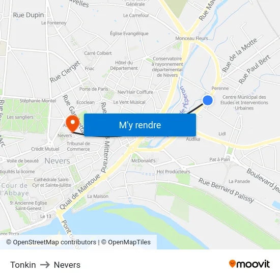 Tonkin to Nevers map