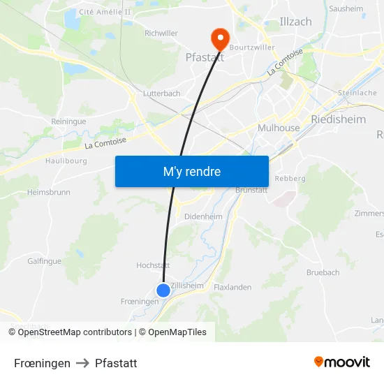 Frœningen to Pfastatt map