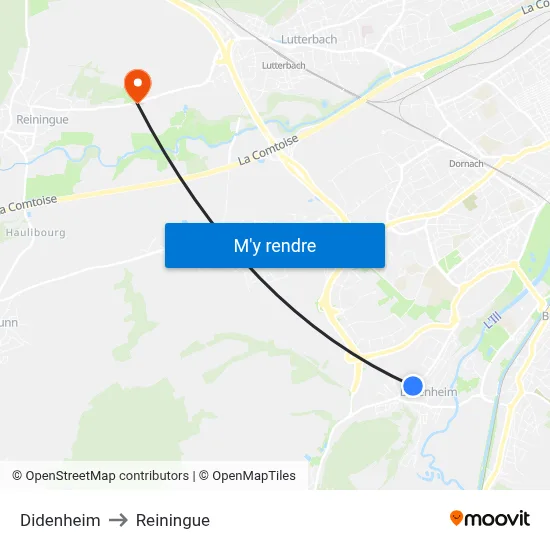 Didenheim to Reiningue map