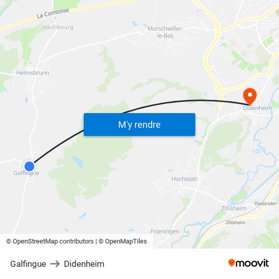 Galfingue to Didenheim map