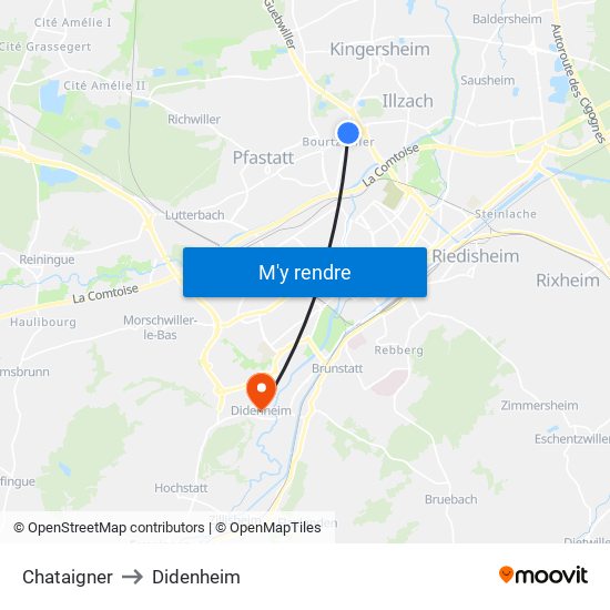 Chataigner to Didenheim map