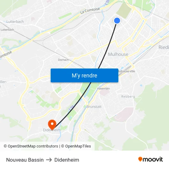 Nouveau Bassin to Didenheim map