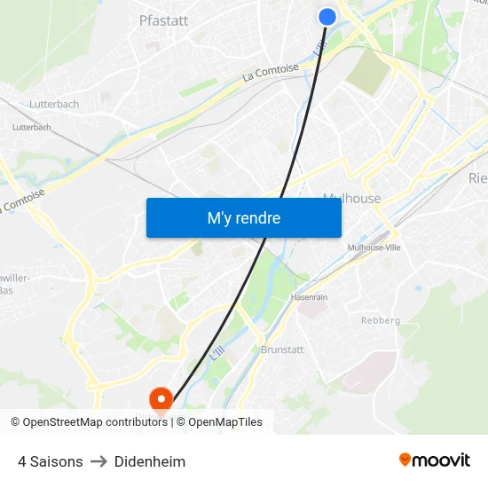 4 Saisons to Didenheim map