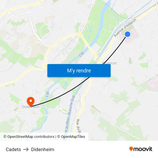 Cadets to Didenheim map