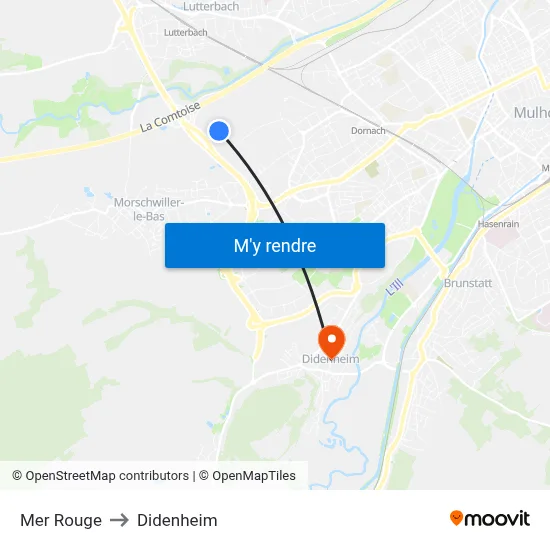 Mer Rouge to Didenheim map