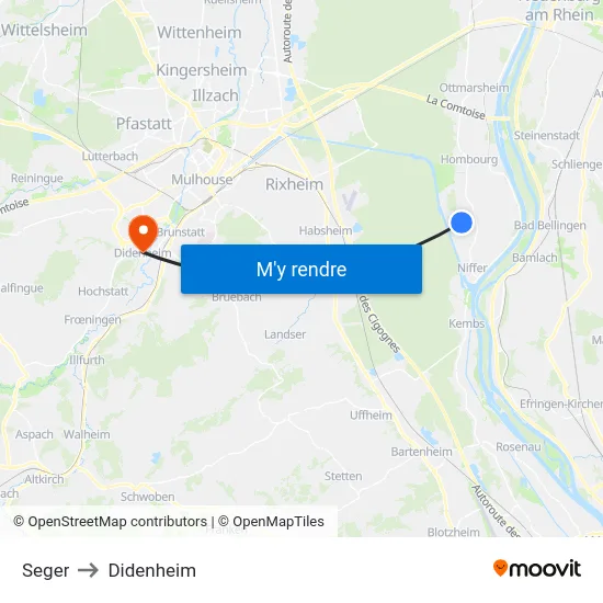 Seger to Didenheim map