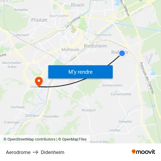 Aerodrome to Didenheim map