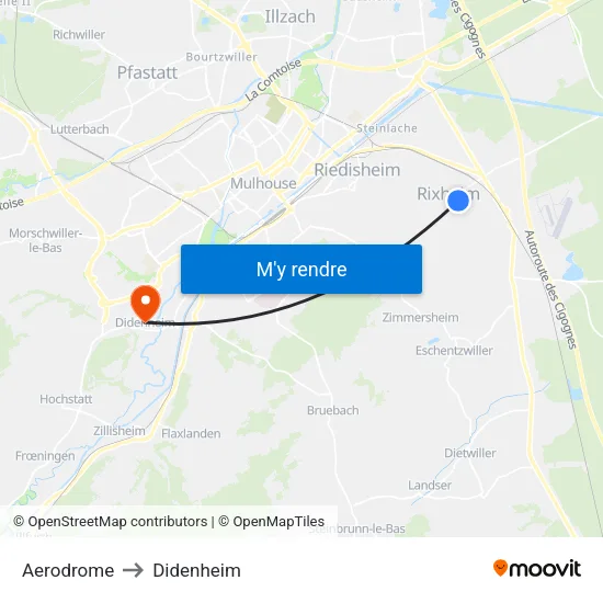 Aerodrome to Didenheim map