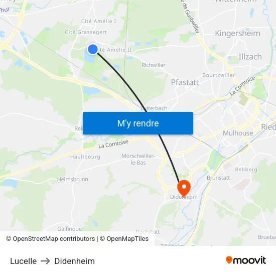 Lucelle to Didenheim map