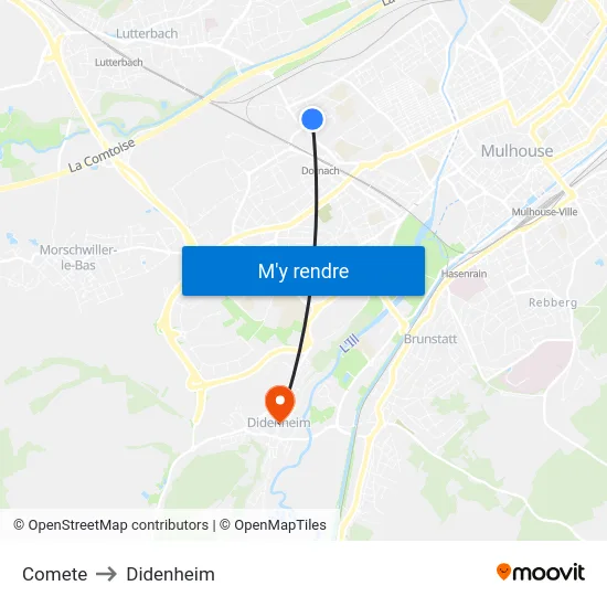 Comete to Didenheim map