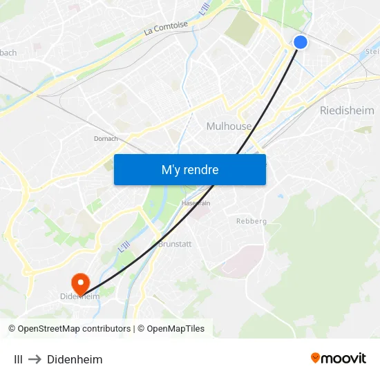 Ill to Didenheim map
