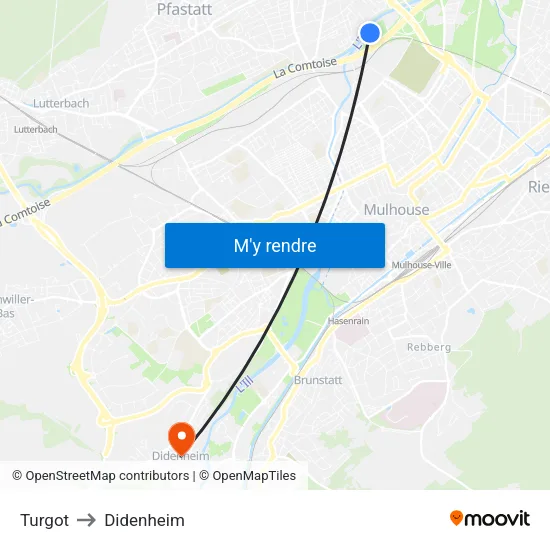 Turgot to Didenheim map