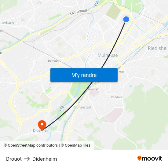 Drouot to Didenheim map
