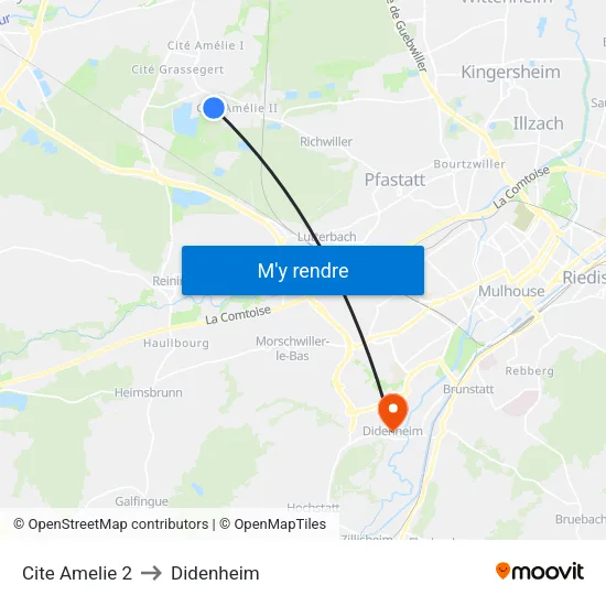 Cite Amelie 2 to Didenheim map