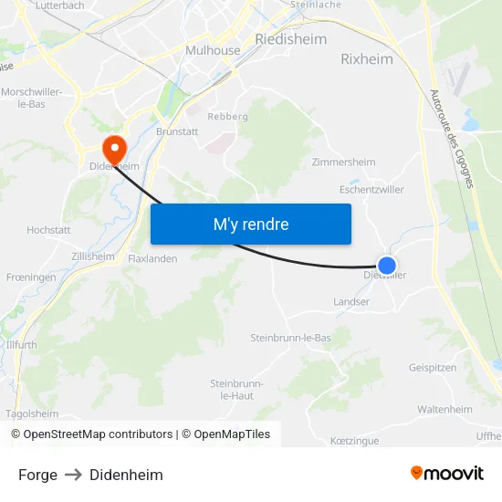 Forge to Didenheim map