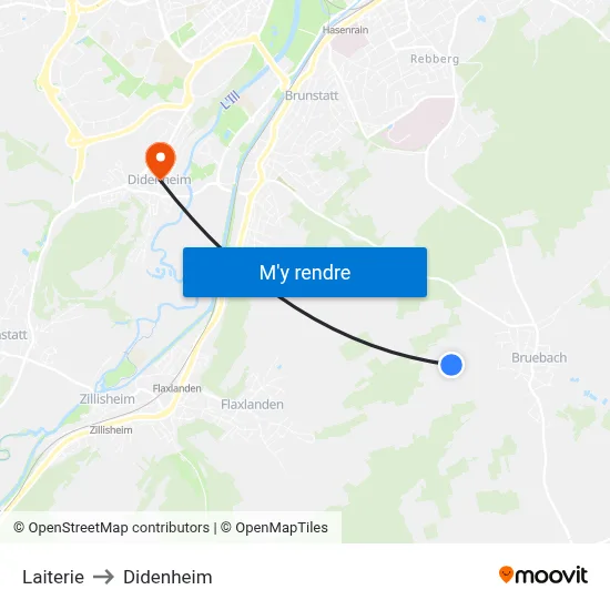 Laiterie to Didenheim map