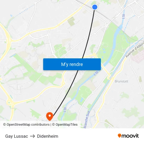 Gay Lussac to Didenheim map