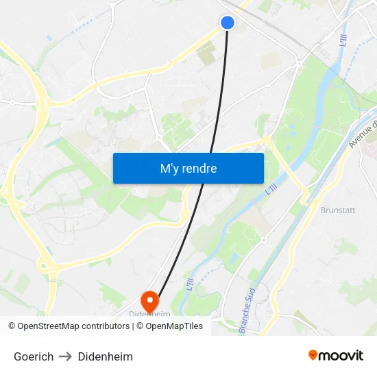 Goerich to Didenheim map