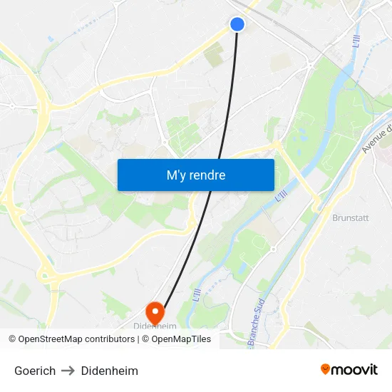 Goerich to Didenheim map