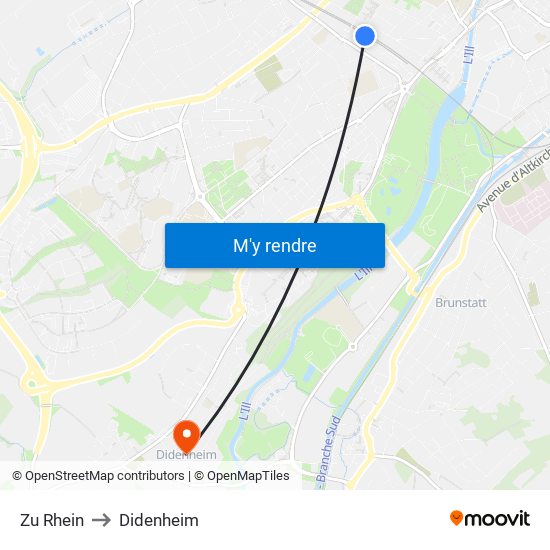 Zu Rhein to Didenheim map