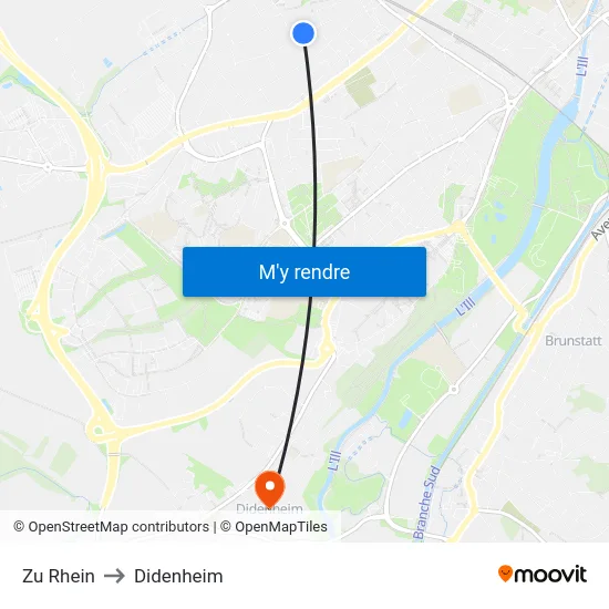 Zu Rhein to Didenheim map