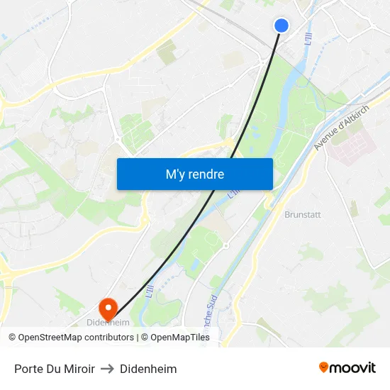 Porte Du Miroir to Didenheim map