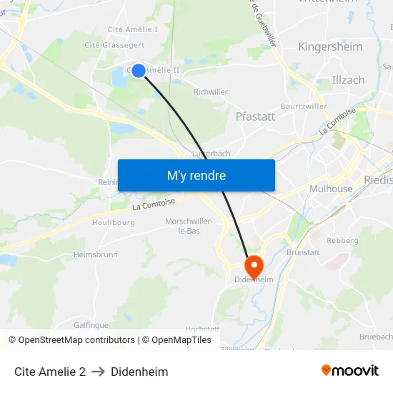 Cite Amelie 2 to Didenheim map