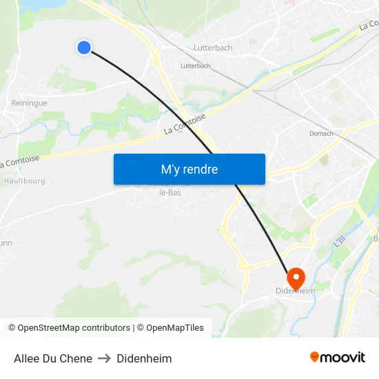 Allee Du Chene to Didenheim map