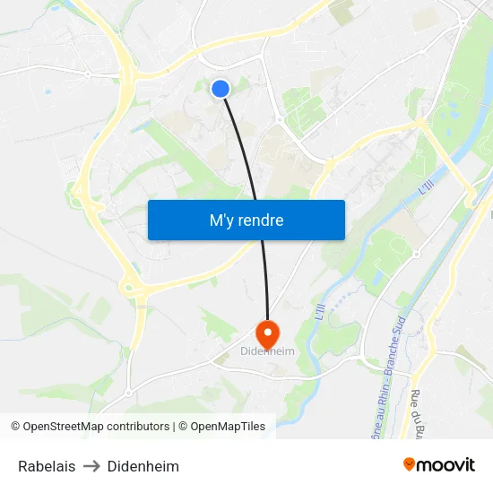 Rabelais to Didenheim map