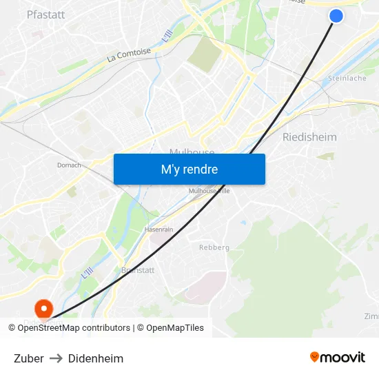 Zuber to Didenheim map