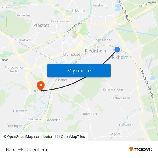 Bois to Didenheim map