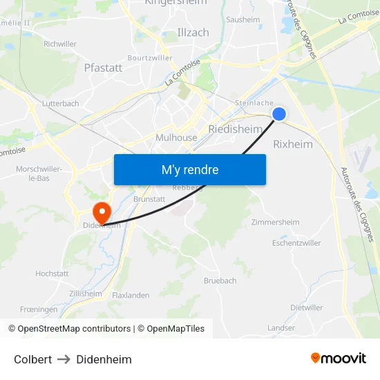 Colbert to Didenheim map